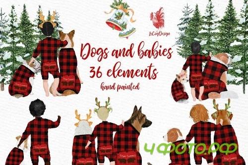 Dogs Clipart, Baby Clipart, Christmas - 3989050