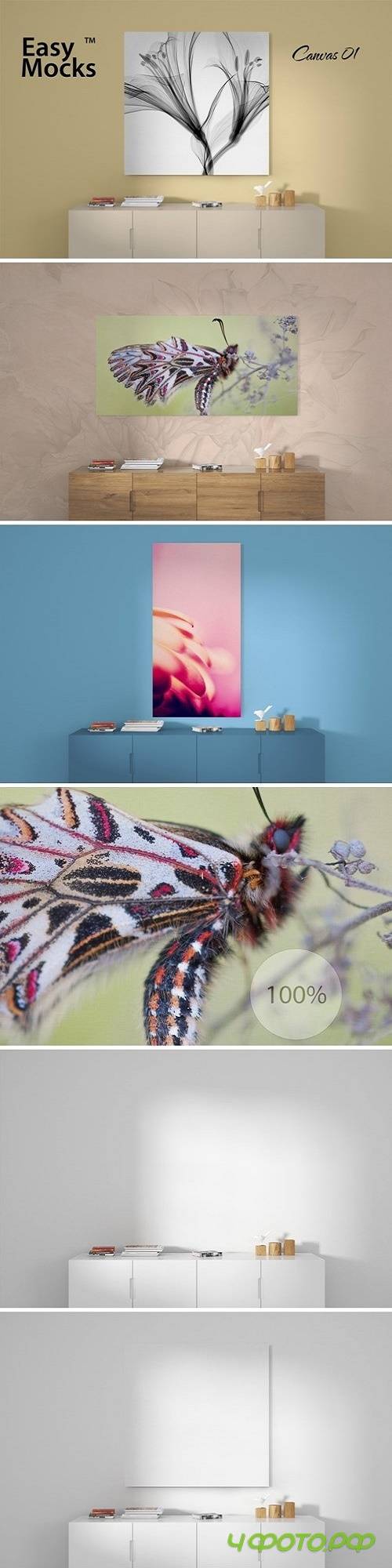 Canvas and wall mockup - 3990549