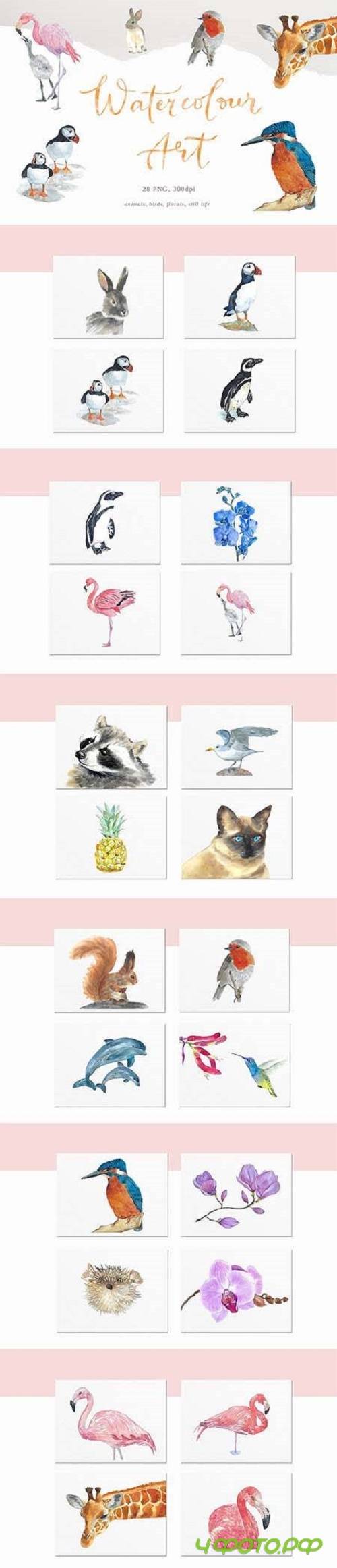 Watercolour wall art, Watercolour painting prints, 28 png 301497
