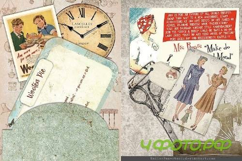 12 Page WW2 Junk Journal Kit with FREE Ephemera Pack. CU - 259841