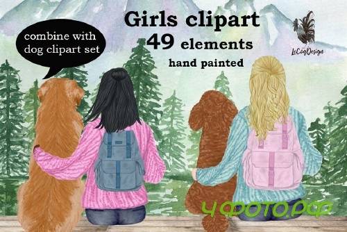 Girls clipart, Best Friend Clipart - 3996463