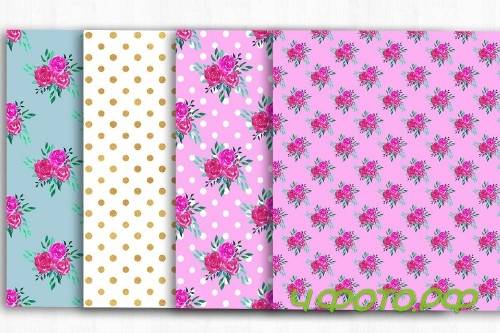 Floral Digital Paper, Shabby Chic - 3994305