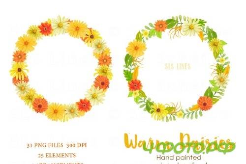 Warm Color Daisy Florals - 412555