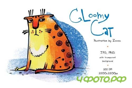 Gloomy Cat - illustration - 4020853