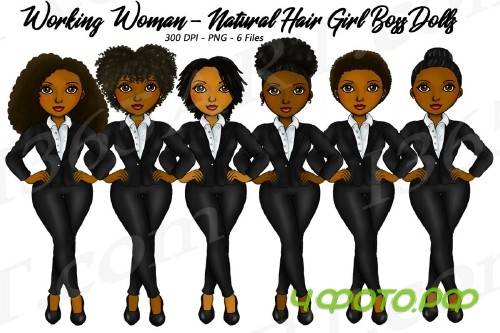 Working Woman Fashion Clipart, Black Girls, NaturalHair - 305900