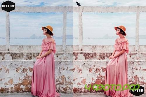 Pink Coral Photoshop Actions And ACR Presets, Peach modern - 311654