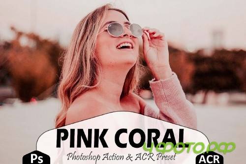 Pink Coral Photoshop Actions And ACR Presets, Peach modern - 311654