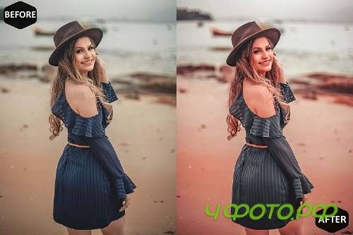 Pink Coral Photoshop Actions And ACR Presets, Peach modern - 311654