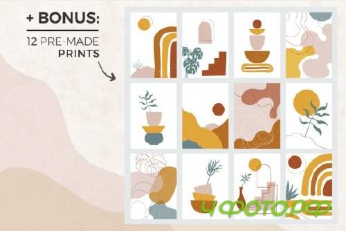 Modern Abstract Shapes and Plants