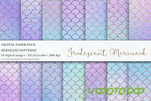 Iridescent Mermaid Digital Papers - 4039043