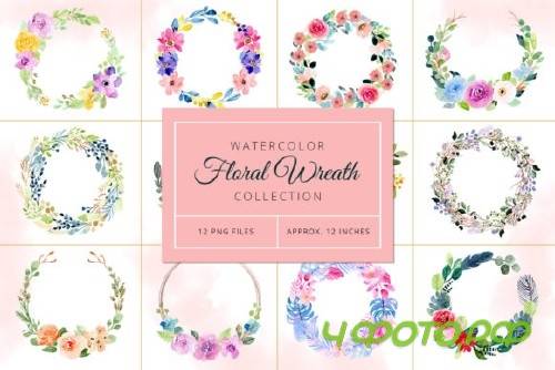 Watercolor Floral Wreaths Vol.3