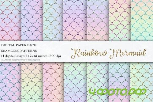 Iridescent Mermaid Digital Papers - 4037822