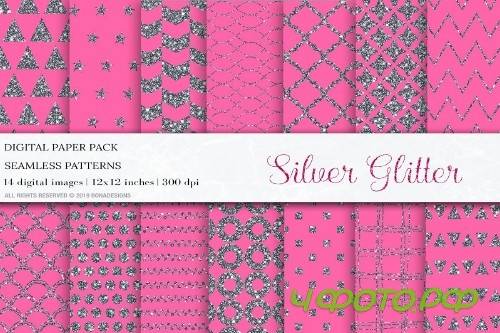 Silver Pink Digital Papers - 4050344