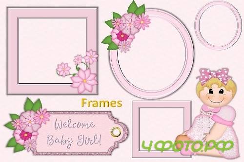 Baby Girl Clipart and Backgrounds Bundle - 324004
