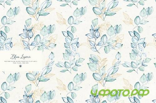 Blue Leaves with gold accent - 4064770