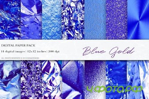 Blue Gold Textures,Gold Foil - 4056233