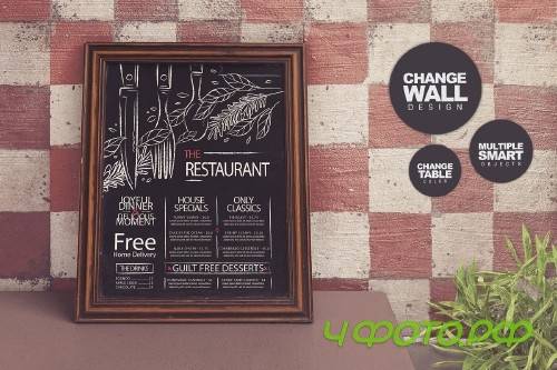 Chalkboard Restaurant Mockup - 4064699