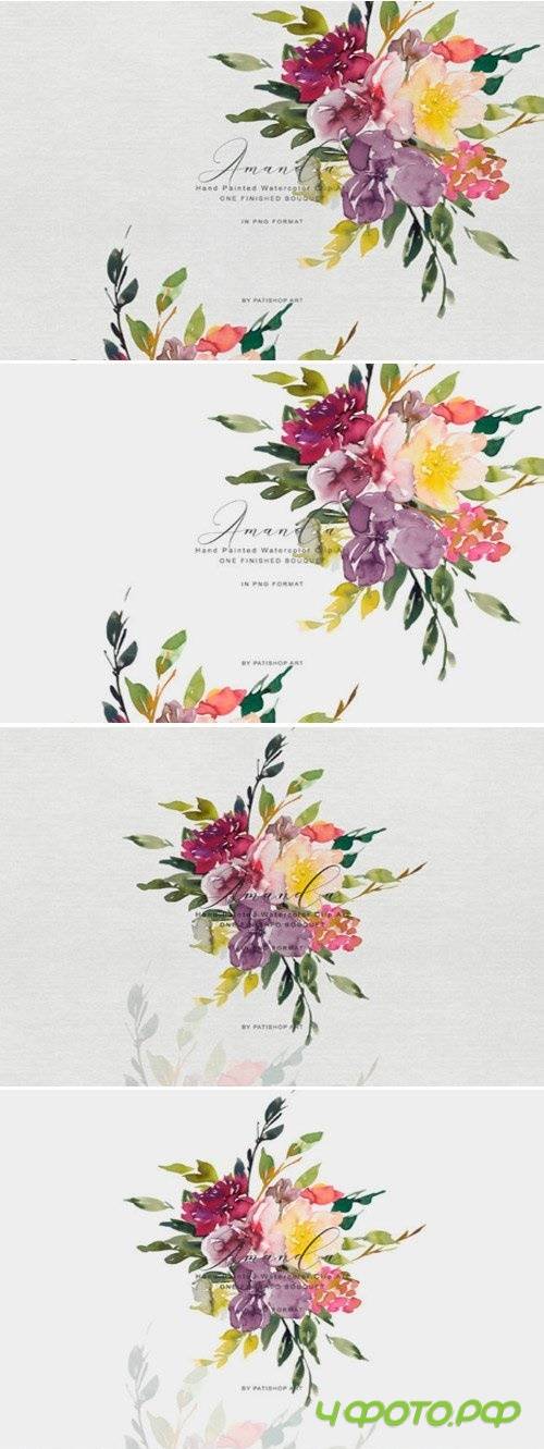 Watercolor Autumnal Bouquet Clipart - 345197 Watercolor Autumnal Bouquet Clipart - 345197