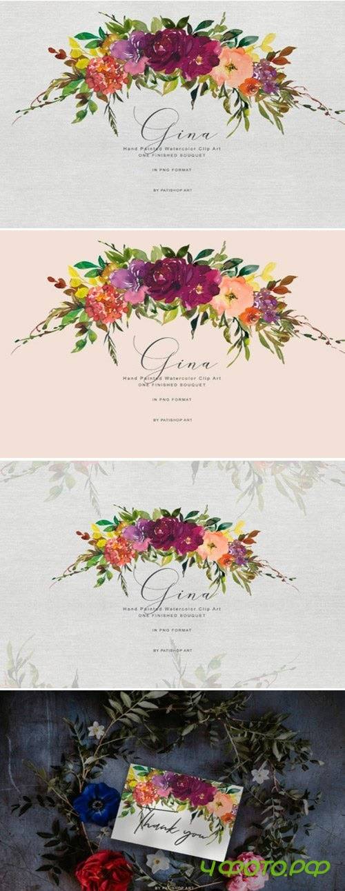 Watercolor Autumnal Bouquet Clipart - 345218 Watercolor Autumnal Bouquet Clipart - 345218