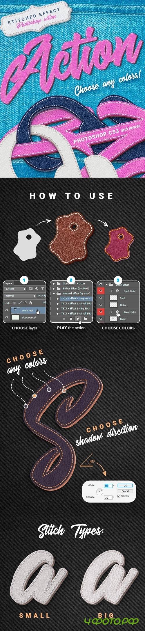 Stitched Leather � Photoshop Action - 24215083