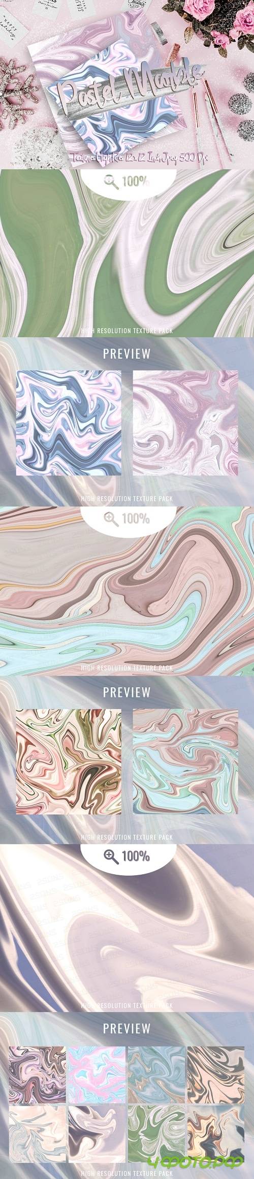 Pastel Marble Digital Paper, Scrapbooking, Textures - 347117
