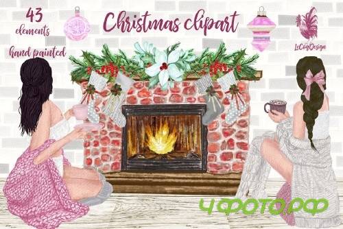 Christmas Girls Clipart, Fireplace - 4102343 Christmas Girls Clipart, Fireplace - 4102343
