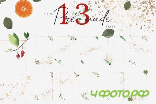 Christmas Watercolor cards collection 03 - 351299