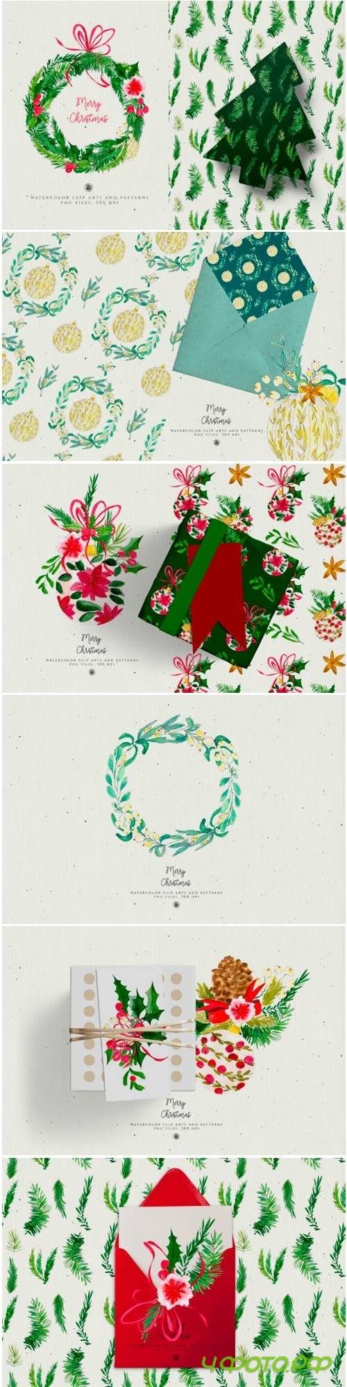 Christmas Watercolor Decorations - 4097212 Christmas Watercolor Decorations - 4097212