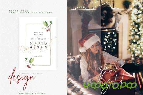 Christmas Watercolor cards collection 03 - 351299