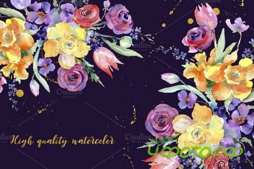 Bouquet flowers colorful mix - 4104034