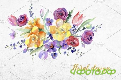 Bouquet flowers colorful mix - 4104034