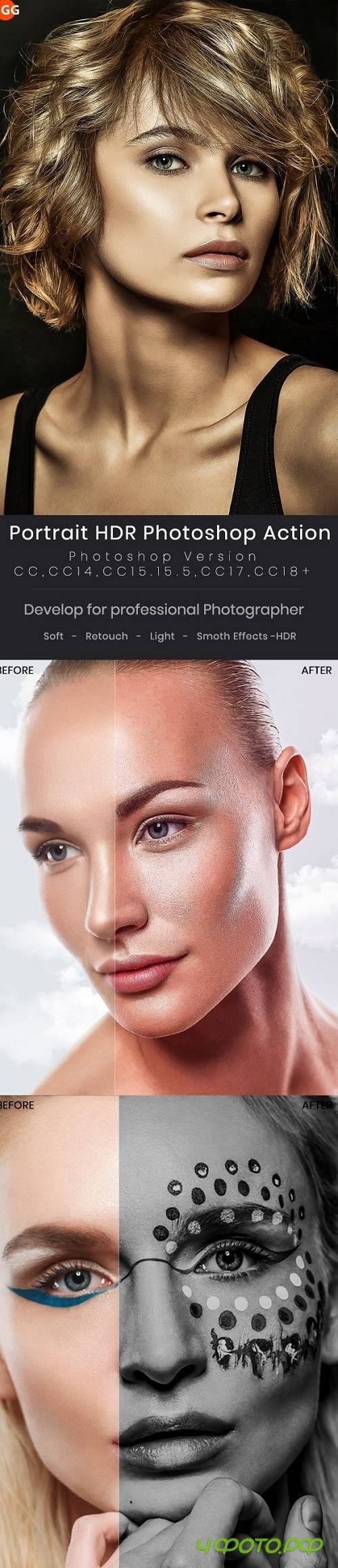 Portrait HDR Photoshop Action - 24419610