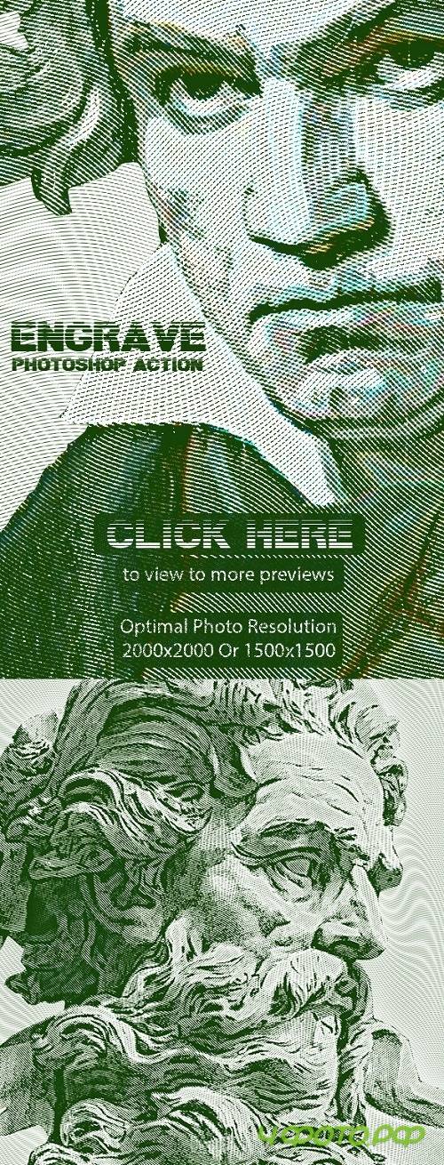 Engrave Photoshop Action 24422681