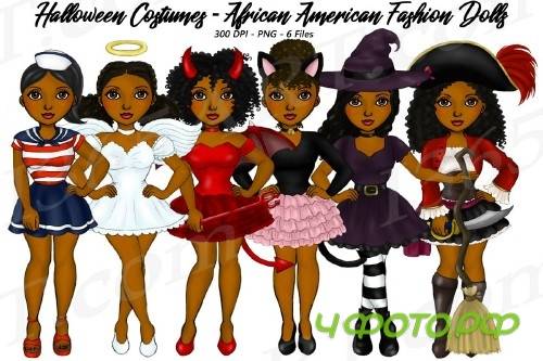 Halloween Girls Fashion Clipart, Costume African Graphics - 323004