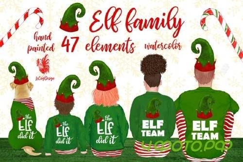 Christmas family clipart Elf clipart - 4095842