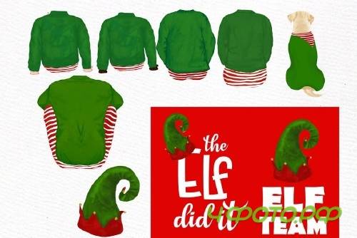 Christmas family clipart Elf clipart - 4095842