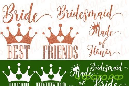 Bride and Bridesmaids clipart - 4056671