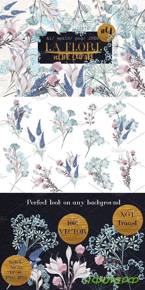 Flora vector floral clipart - 2988373