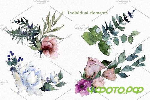 Autumn Flowers Bouquets Watercolor - 4120708
