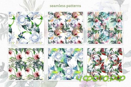 Autumn Flowers Bouquets Watercolor - 4120708