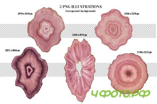 Pink Agate Illustrations & Textures - 4107043