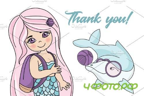 Mermaid School Vector Illustration Animation - 3780254
