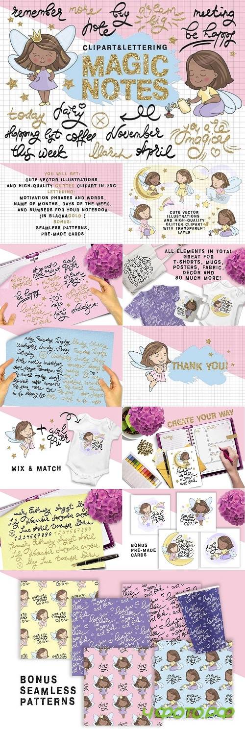 Magic Notes Glitter Vector Illustration Seamless Patterns - 161844 Magic Notes Glitter Vector Illustration Seamless Patterns - 161844
