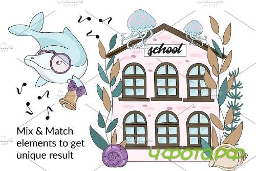 Mermaid School Vector Illustration Animation - 3780254