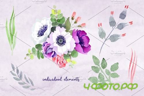 Bouquet flowers Warm smile violet - 4110389