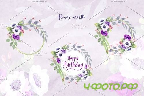 Bouquet flowers Warm smile violet - 4110389