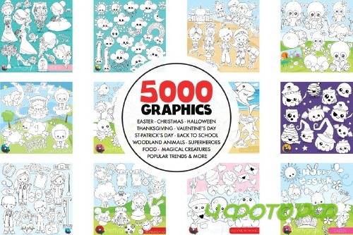 5000 in 1 - Black lines Mega Bundle - 4111864