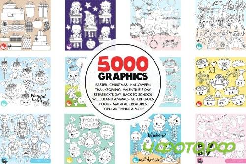 5000 in 1 - Black lines Mega Bundle - 4111864