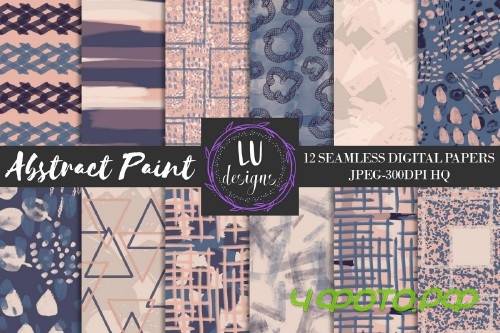 Navy and Nude Abstract Paint Patterns - 58889