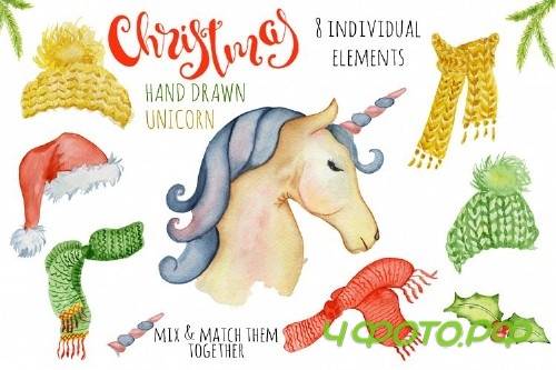 Christmas Unicorn Watercolor Creator - 45001 Christmas Unicorn Watercolor Creator - 45001